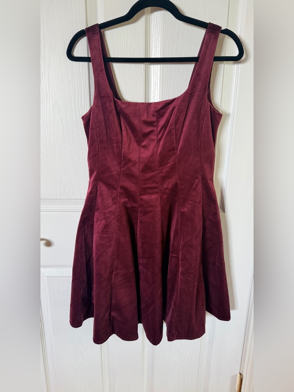 Sam Edelman Sleeveless Velvet Mini Dress - Burgundy